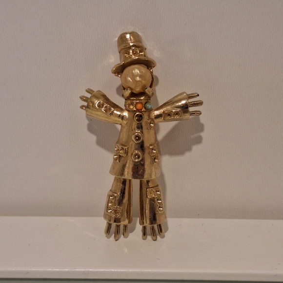 Rare Vintage Scarecrow Brooch - Picture 1 of 4